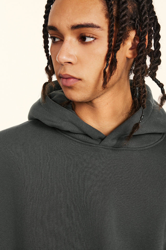 Concrete Grey Oversized Pullover Hoodie
