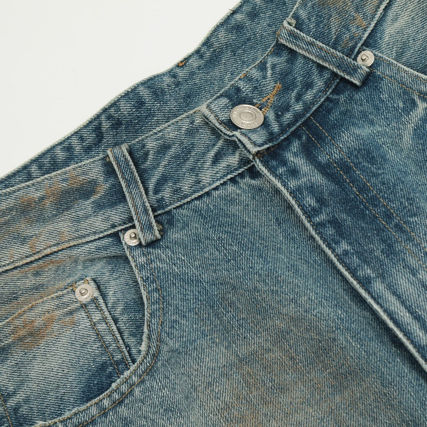 Blue Abstract Splatter Denim