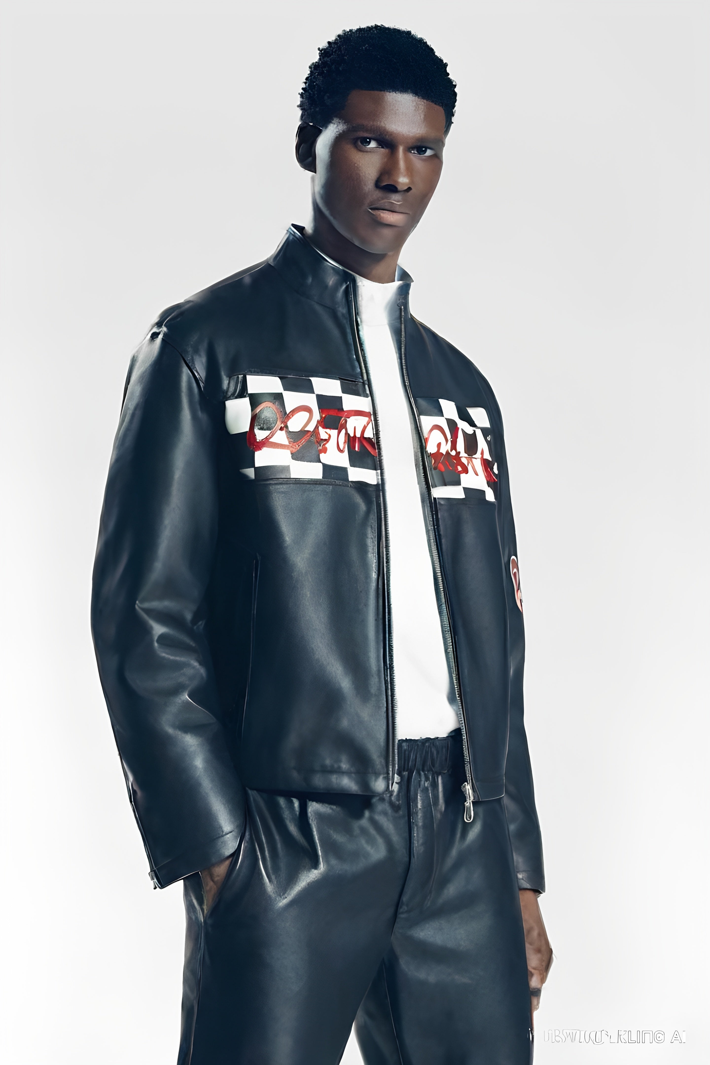 Black Velocity Grid Moto Jacket