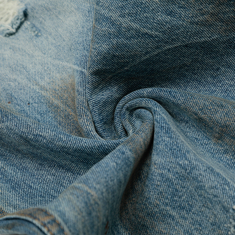 Blue Fragmented Horizon Relaxed Denim